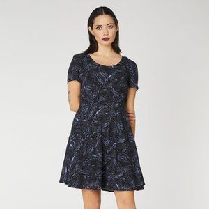 Dangerfield Black Friday Viscose Goth Raven Dress, Size S